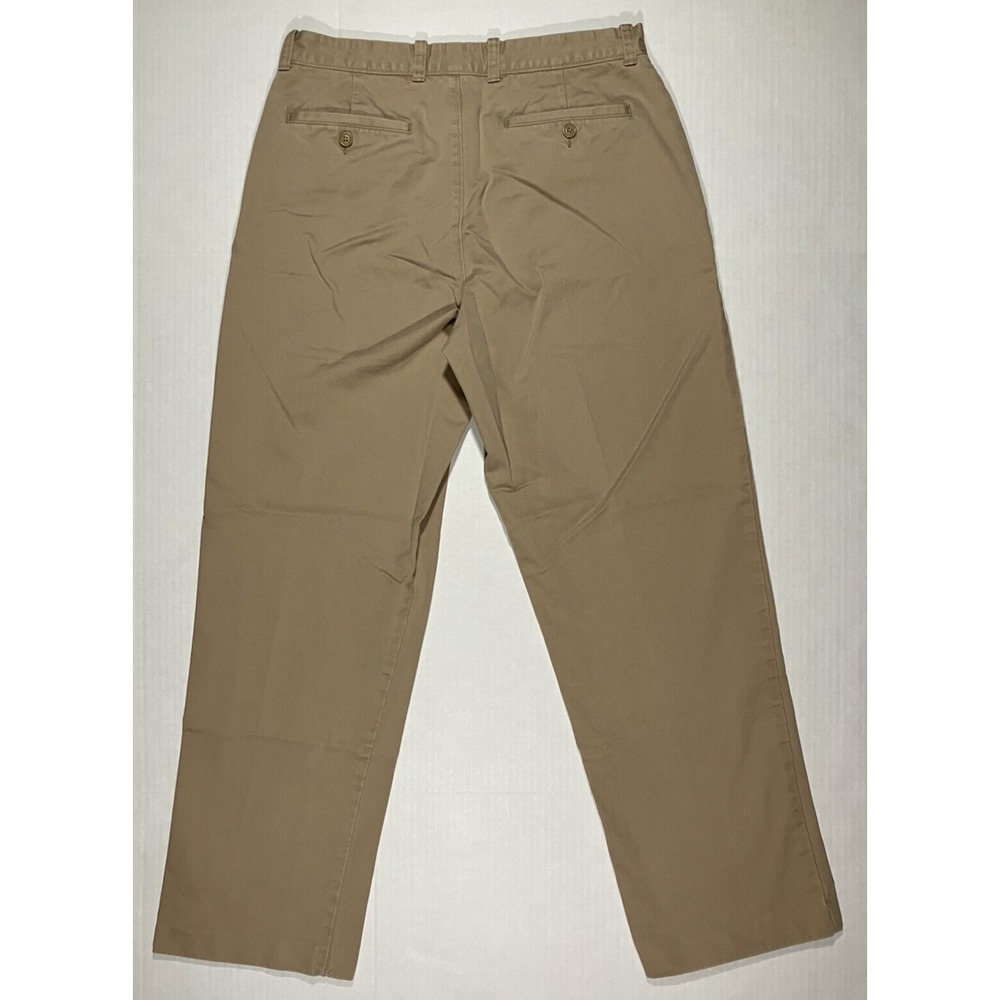 J Crew Pants Essential Chino Tan Khaki Flat Front Slash Pockets Men Size 32 X 29 - Picture 2 of 13
